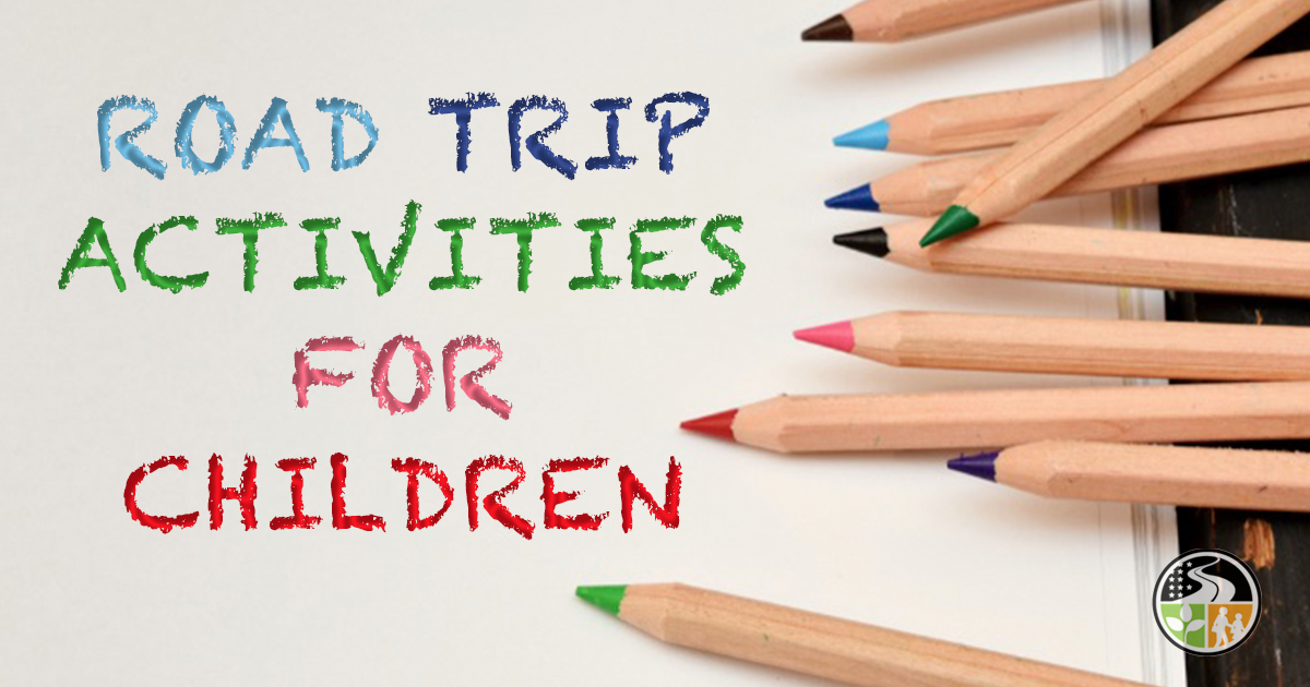 Coloring pencils for kids on a road trip